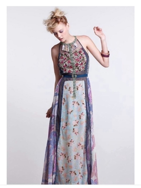 Byron Lars Dresses & Skirts - Anthropologie Byron Lars Wilderflora Patchwork Maxi Dress 6